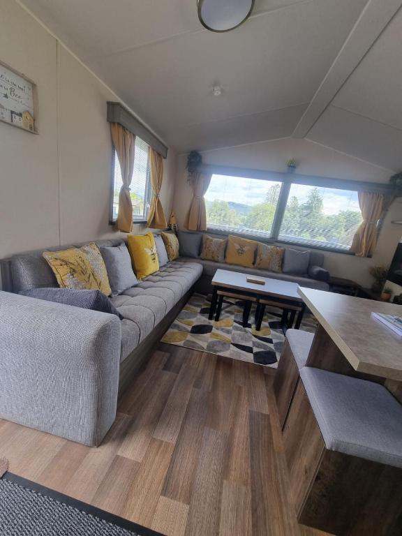 Posezení v ubytování Luxury static caravan