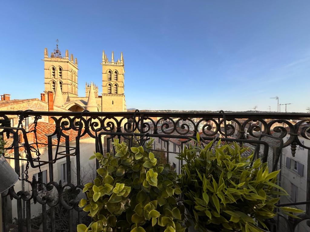Balkón nebo terasa v ubytování La terrasse, vue sur les toits de Montpellier