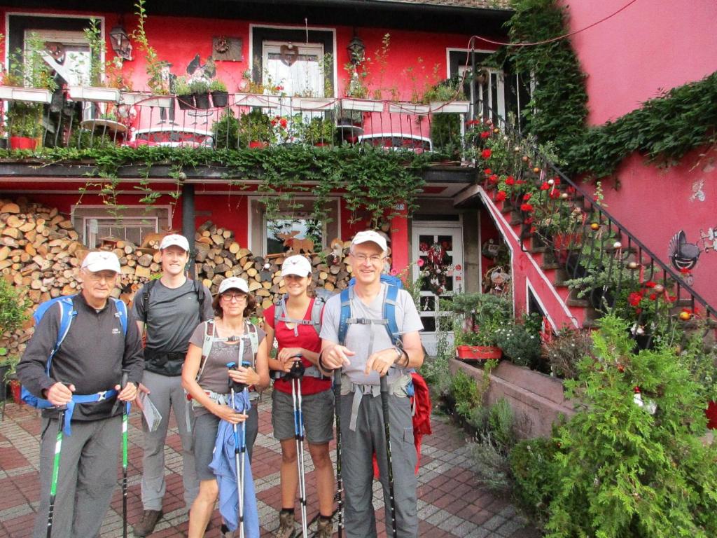 a group of people standing in front of a building at Tilly&#39;s B&amp;B and apartment house in Le Hohwald