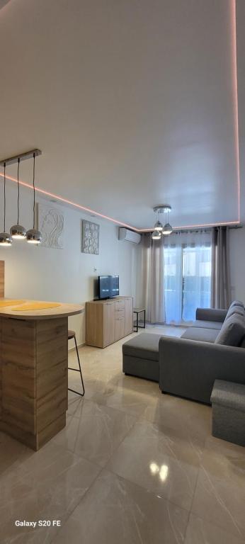 un salon avec un canapé et une table dans l'établissement Cannes centre 4 personnes, à Cannes