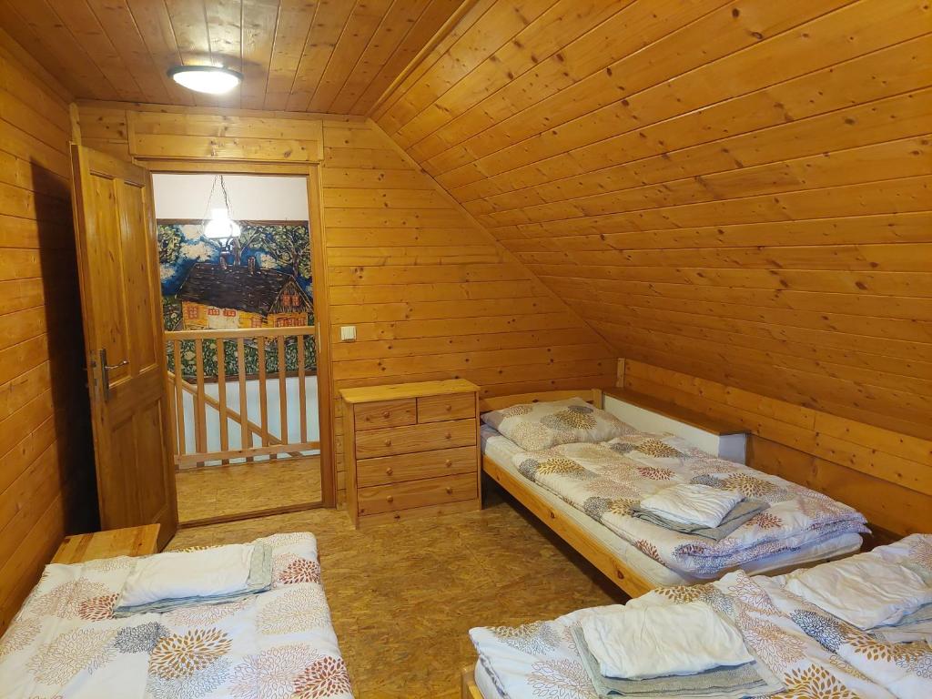 Postel nebo postele na pokoji v ubytování Chalupa Jadrná 1