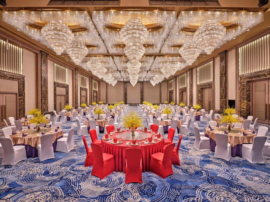 Restaurace v ubytování Hilton Guangzhou Science City, Free Shuttle Bus during Canton Fair