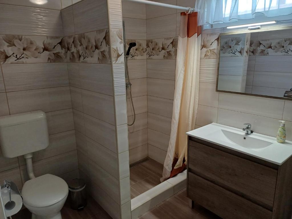 Kúpeľňa v ubytovaní Eszter Vendégház