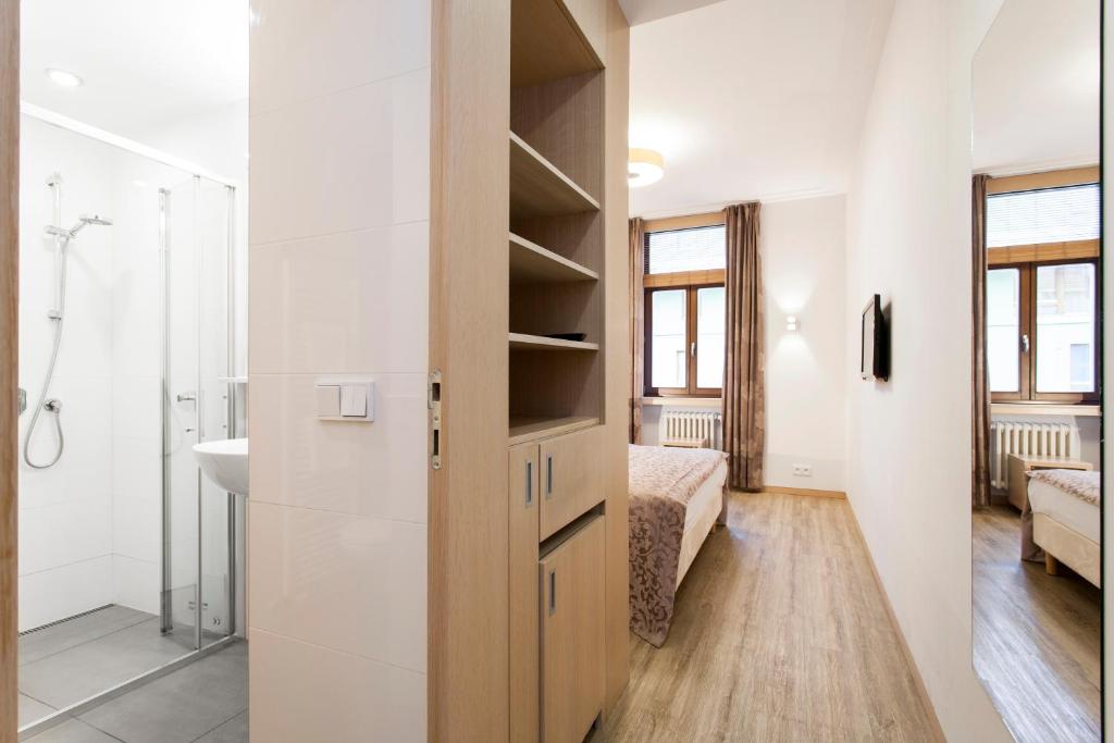 Koupelna v ubytování Hotel Carol