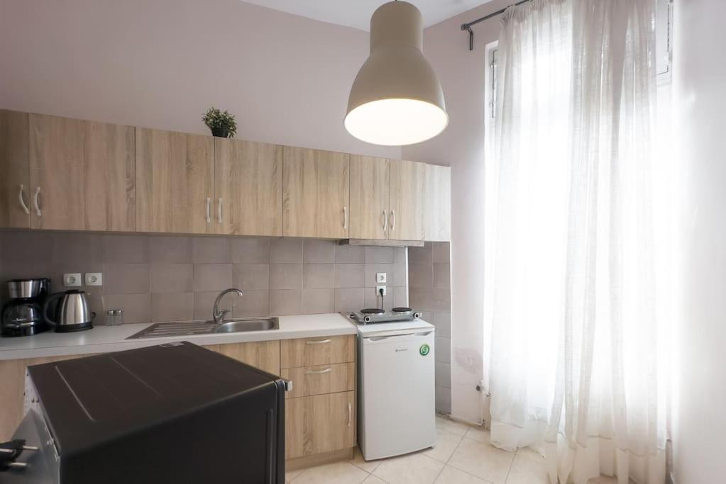 Kuchyň nebo kuchyňský kout v ubytování Minimalist Urban Apt near Port