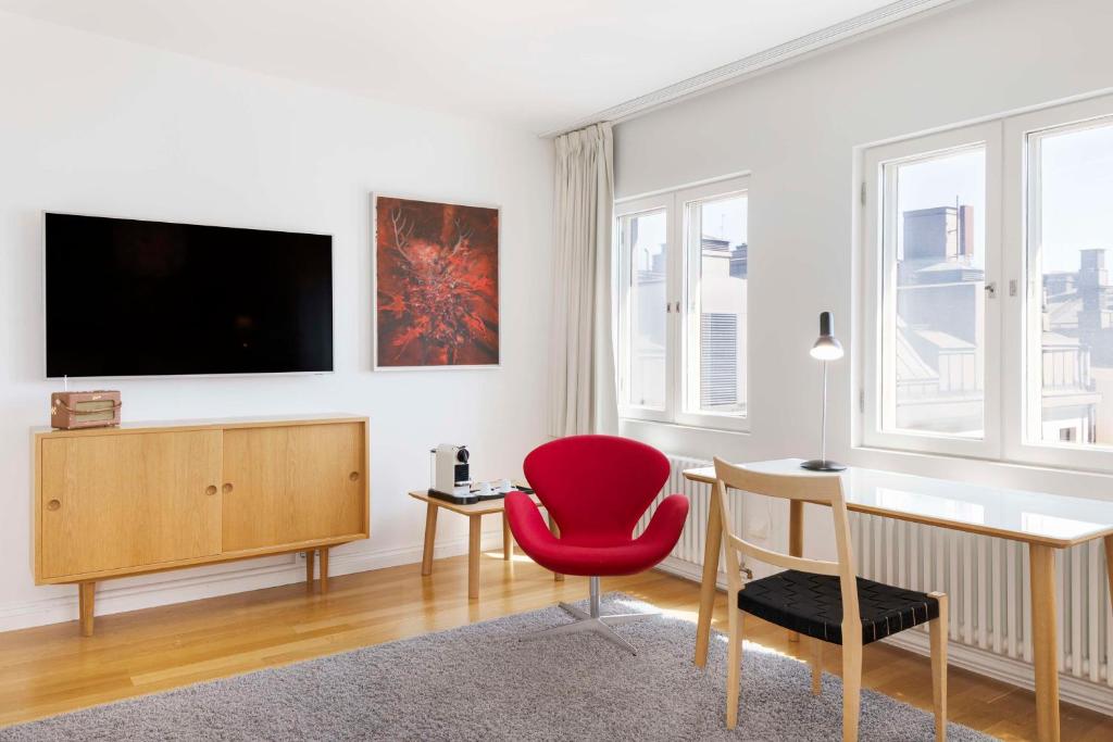 TV a/nebo společenská místnost v ubytování Radisson Blu Aleksanteri Hotel, Helsinki