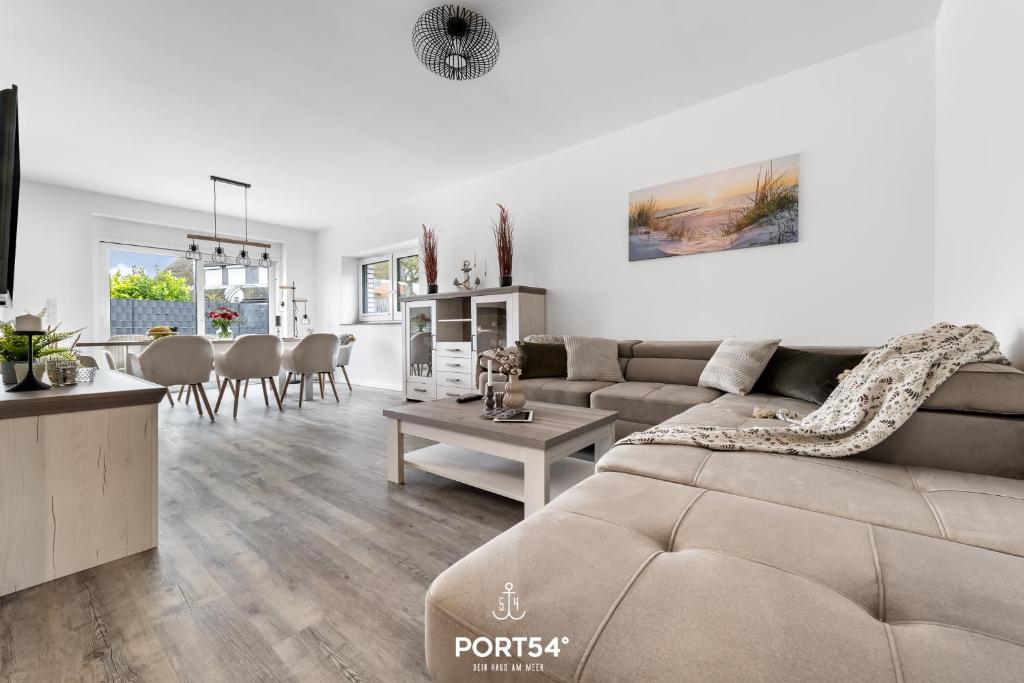 Posezení v ubytování Ferienhaus Sonnenstein Fehmarn