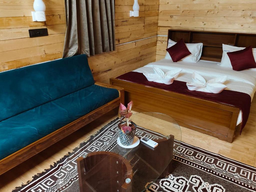 Postel nebo postele na pokoji v ubytování Mahbliss Pines