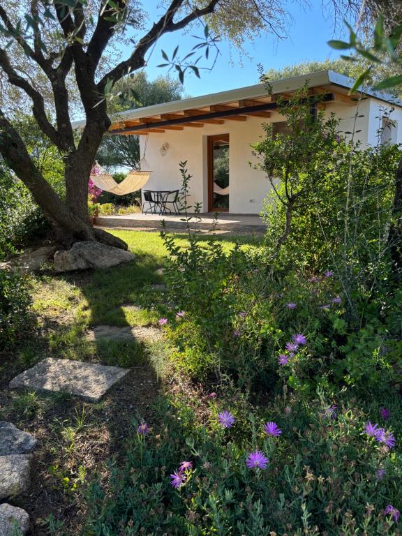 a house with a tree and flowers in the yard at Sa Istera Sardegna in Olbia