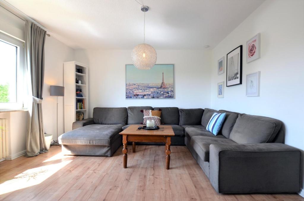 Posezení v ubytování Ferienwohnung Frederic mit Kamin