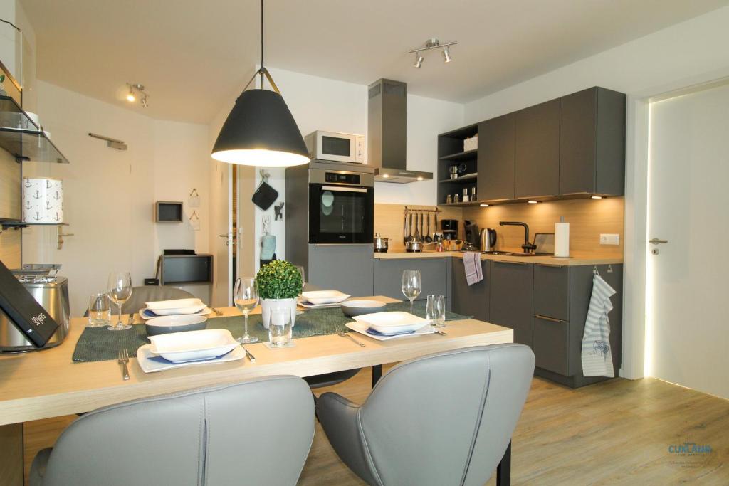 Η κουζίνα ή μικρή κουζίνα στο Residenz Mühlentrift Wohnung 10