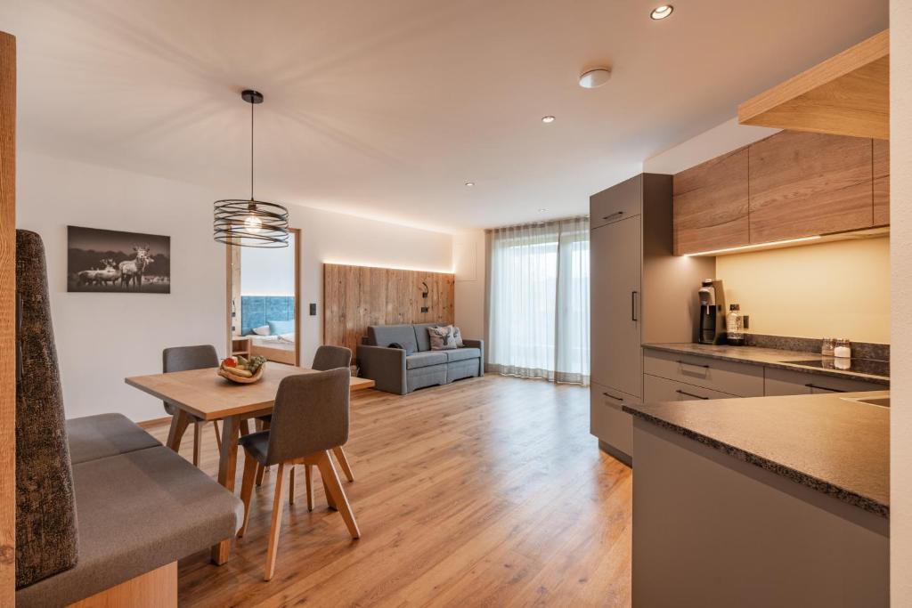 Kuchyň nebo kuchyňský kout v ubytování Linhea Apartments