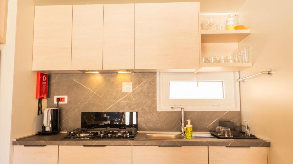 Kuchyň nebo kuchyňský kout v ubytování Val Lodge Šimuni