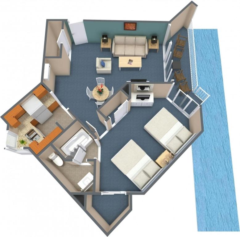 a rendering of a floor plan of a house at The Strand - A Boutique Resort in Myrtle Beach