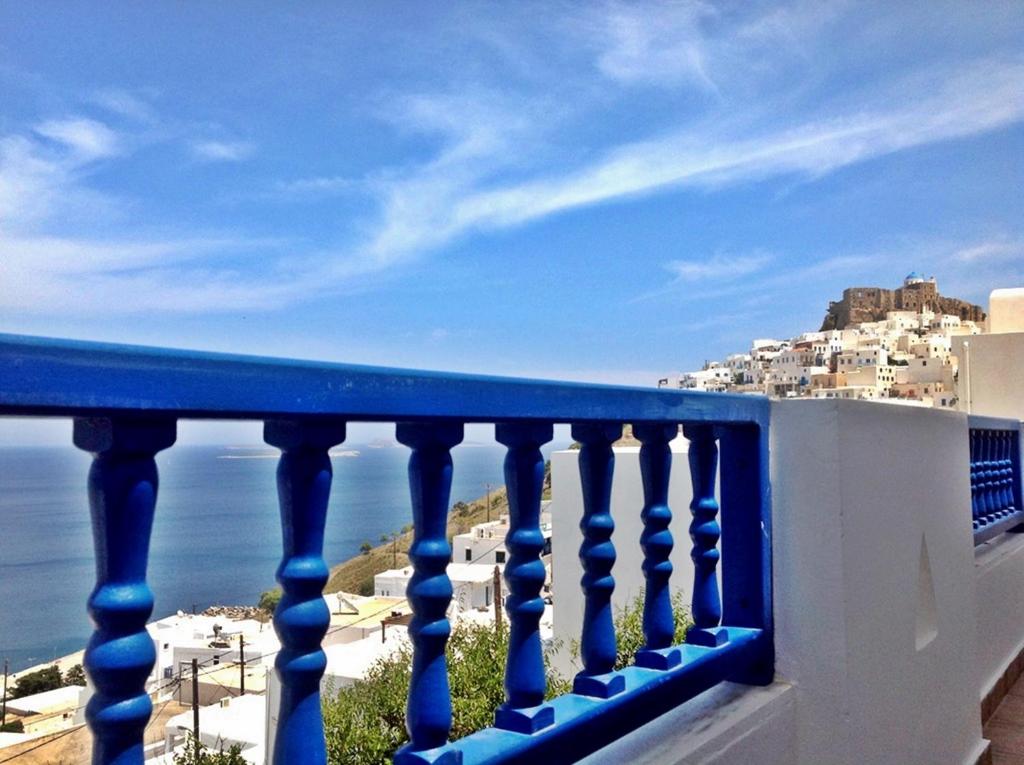 a balcony with a view of the ocean at Papanikola House 2 in Astypalaia
