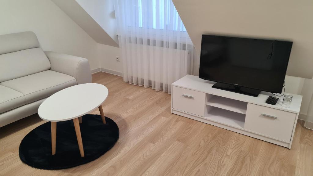 Telewizja i/lub zestaw kina domowego w obiekcie Motel Za Miedzą