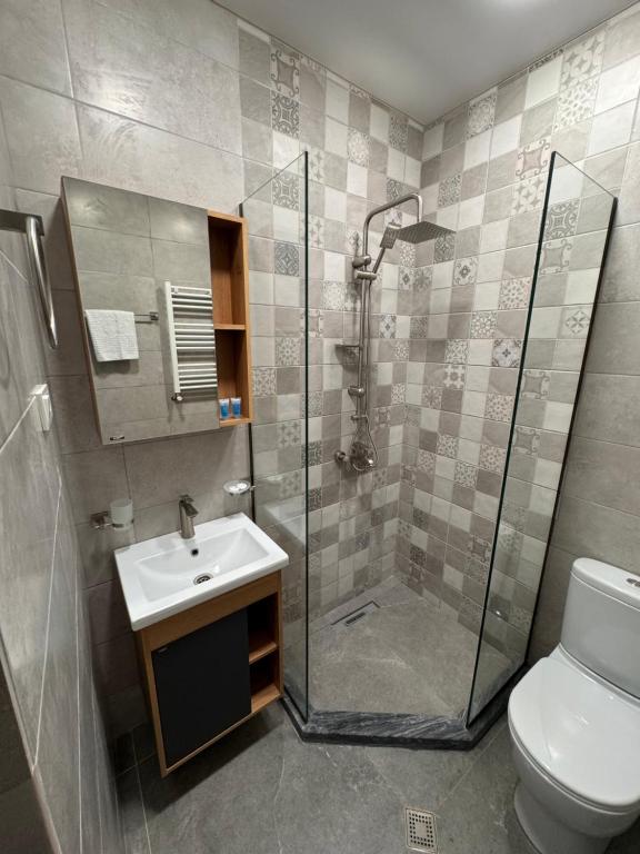 Koupelna v ubytování Hotel Boutique Adam