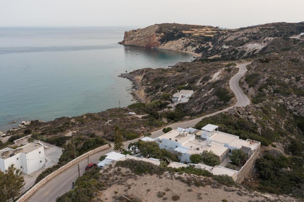 an aerial view of a house and the ocean at Summer Residence in Provatas