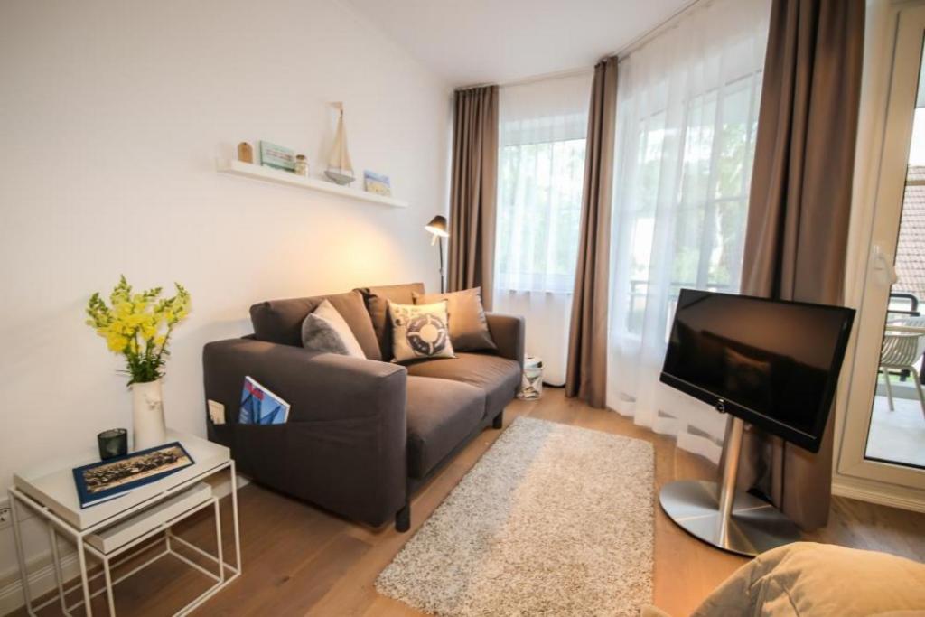 Posezení v ubytování Ferienwohnung Am Strand