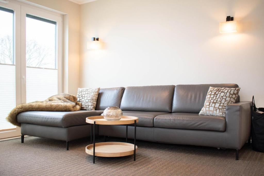 Posezení v ubytování Ferienwohnung Beach 66 in Haffkrug