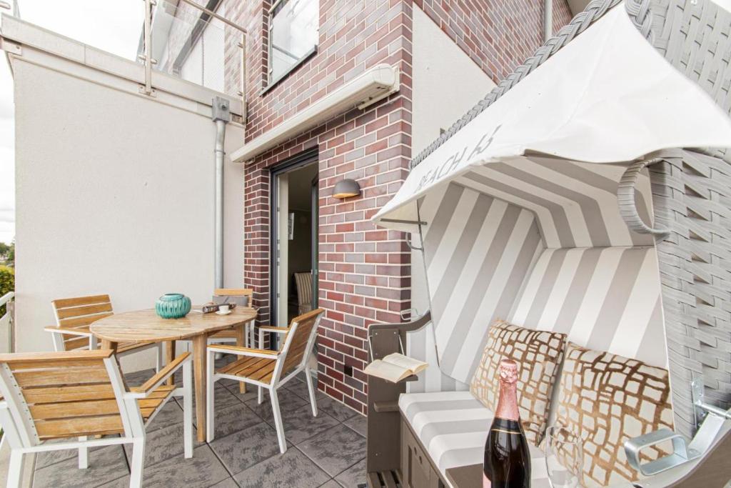 Patio nebo venkovní prostory v ubytování Ferienwohnung Beach 66 in Haffkrug