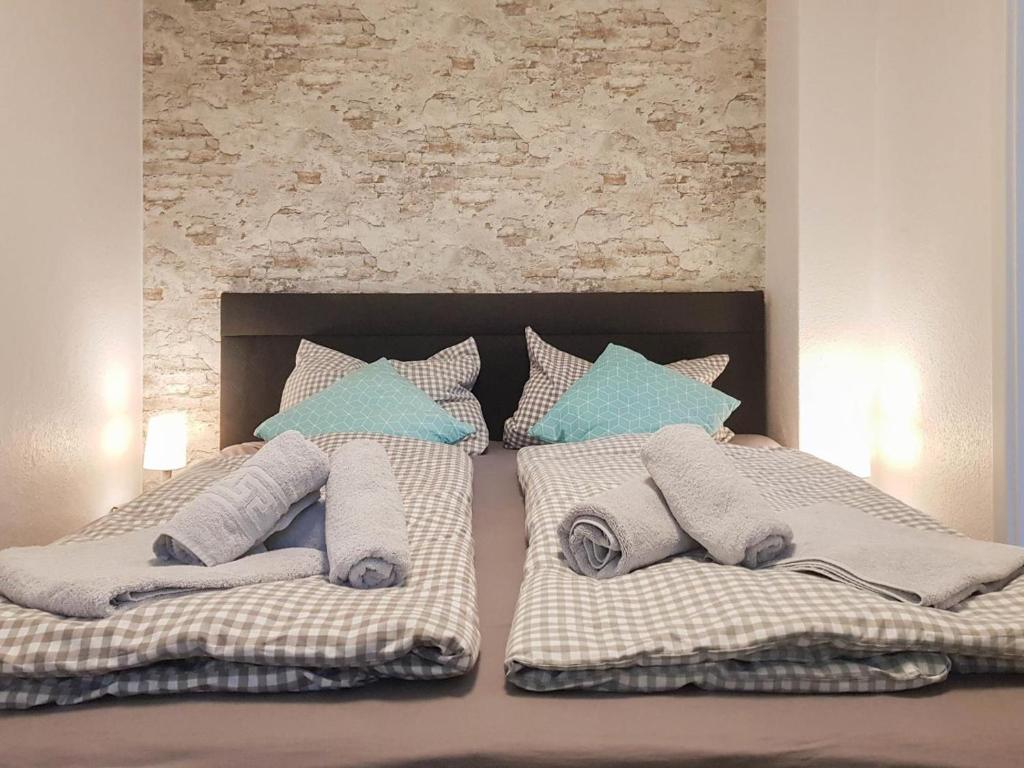 Postel nebo postele na pokoji v ubytování Ferienhaus Carl