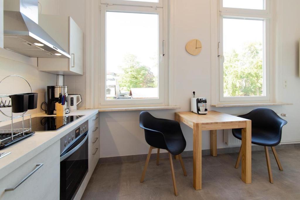 Kuchyň nebo kuchyňský kout v ubytování Ferienwohnung Godewind