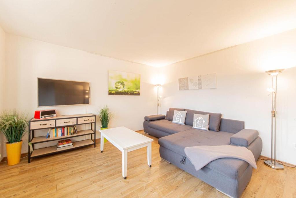 TV a/nebo společenská místnost v ubytování Ferienwohnung Mika