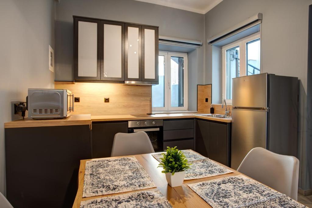 Kuchyň nebo kuchyňský kout v ubytování Agora Apartments