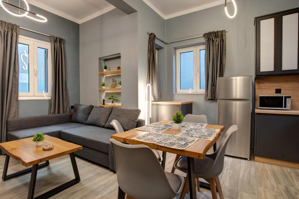 Kuchyň nebo kuchyňský kout v ubytování Agora Apartments