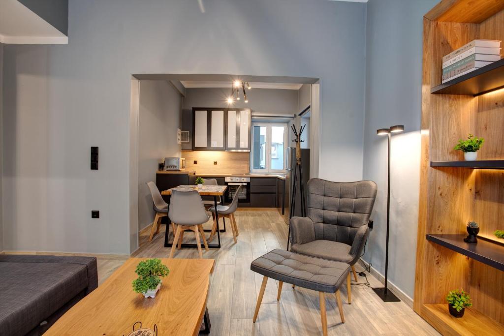 Kuchyň nebo kuchyňský kout v ubytování Agora Apartments