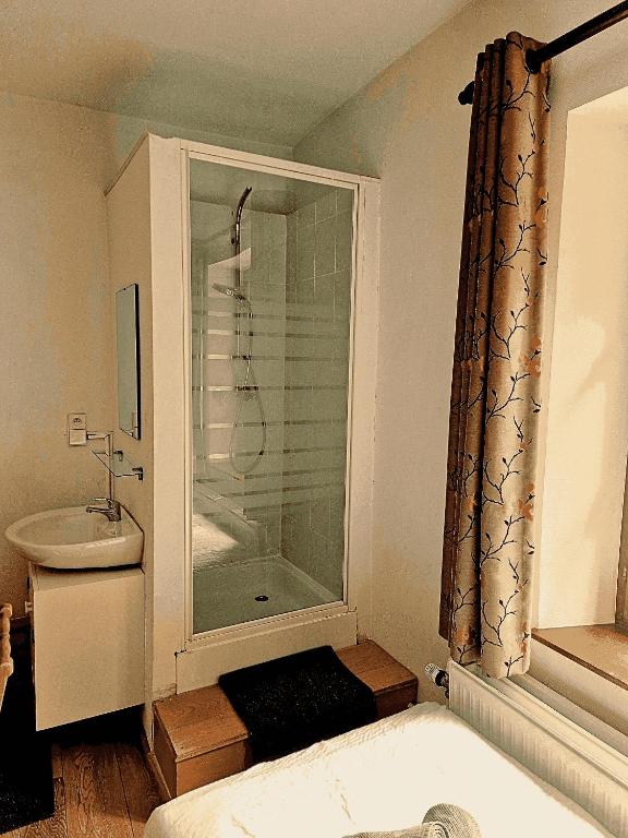 Koupelna v ubytování B&B La Source de la Géronstère