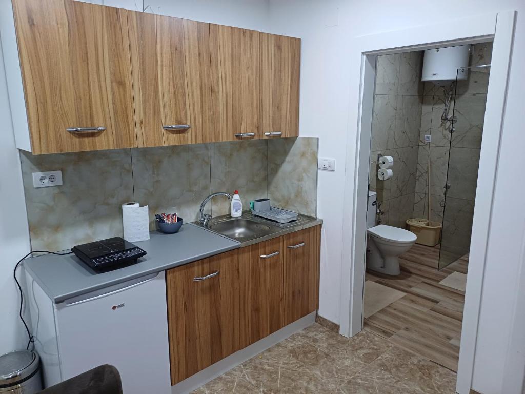 Koupelna v ubytování Prenoćište SILVER LUX Srebrno Jezero