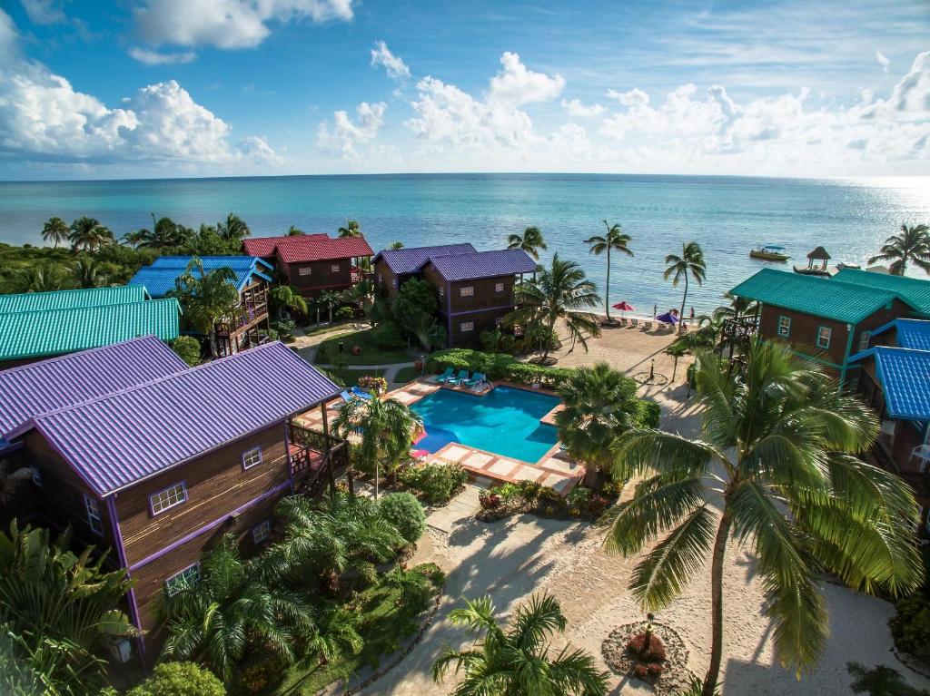 an aerial view of the resort and the ocean at X'tan Ha- The Waterfront in San Pedro