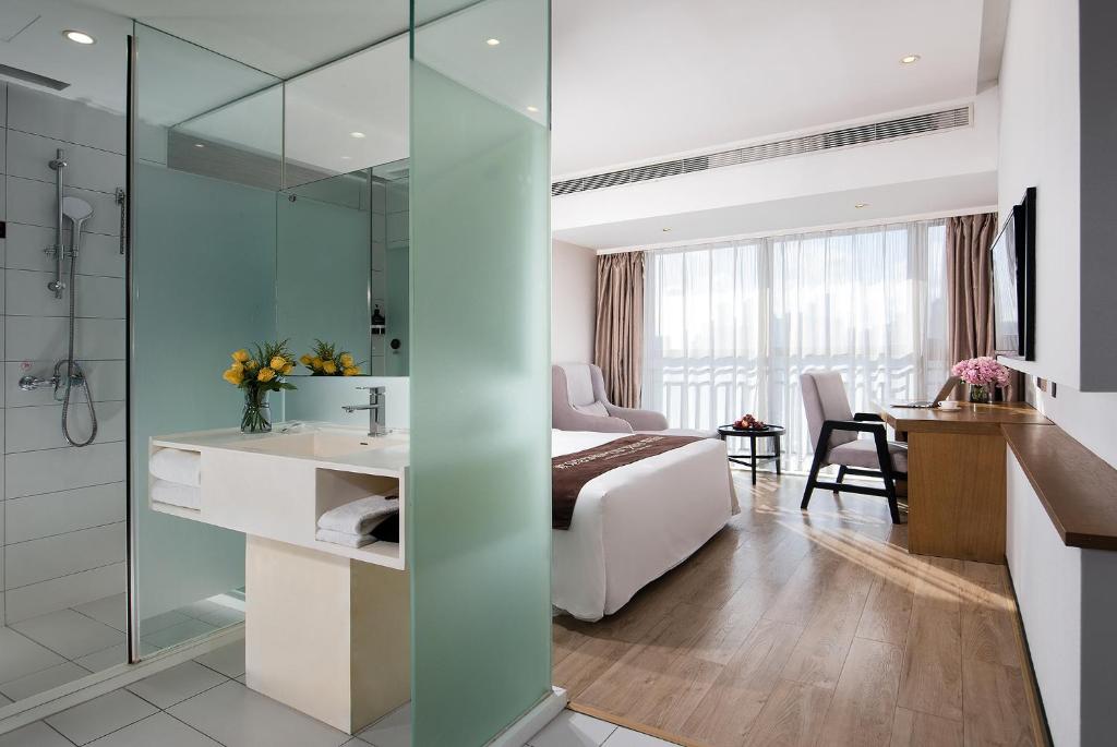 Koupelna v ubytování Hongdu Hotel