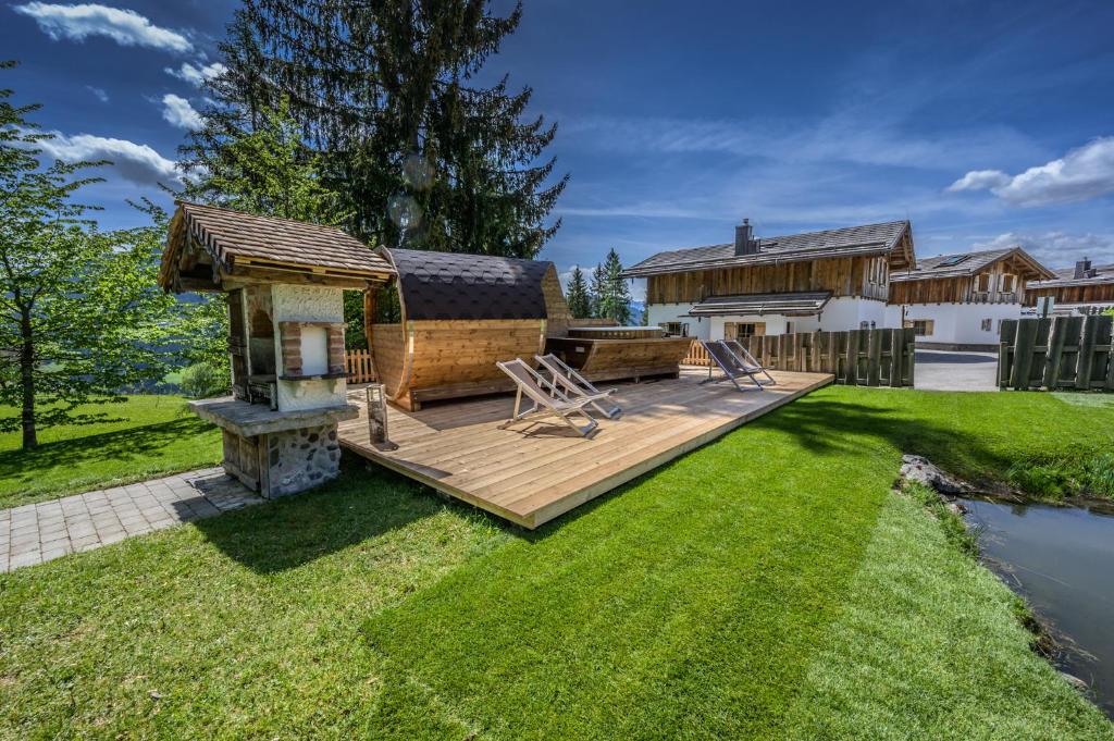 Zahrada ubytování Das Eulersberg Apartments & Chalets