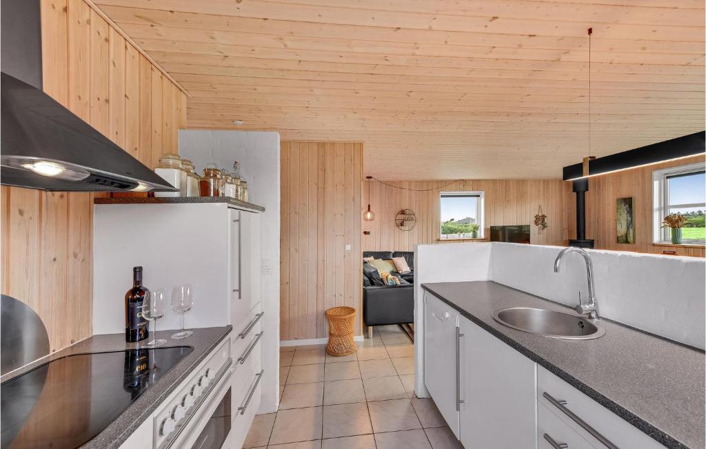 Kuchyň nebo kuchyňský kout v ubytování Holiday Home Hemmet 97 With Hot Tub