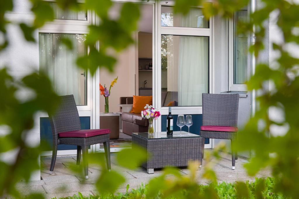 Zahrada ubytování MASEVEN Stuttgart SI Centrum ehem SI-SUITES