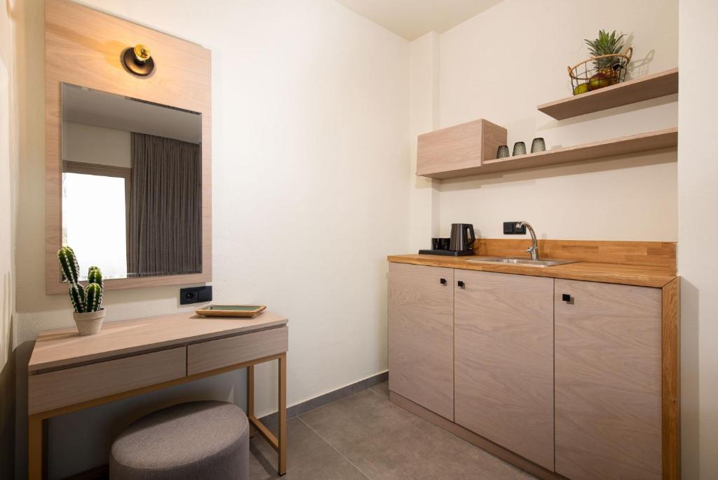 Kuchyň nebo kuchyňský kout v ubytování Castaway Suites - Studios Christos