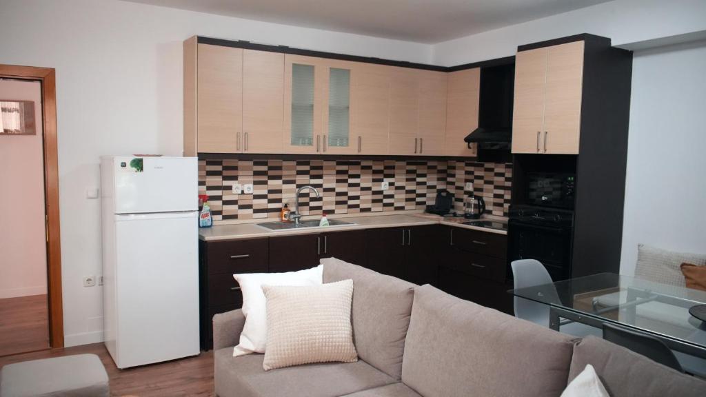 Kuchyň nebo kuchyňský kout v ubytování Melek Luxury Apartment Unit 16