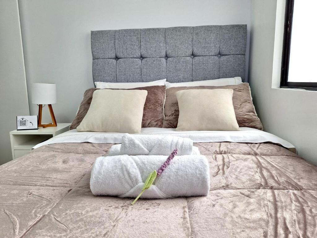 Postel nebo postele na pokoji v ubytování Habitación en departamento Compartido - La Paz 504