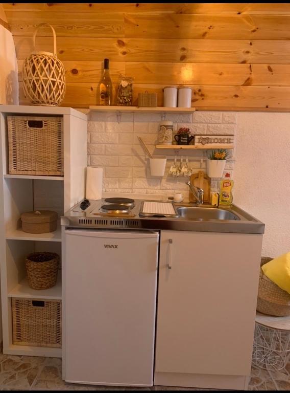 Kuchyň nebo kuchyňský kout v ubytování Apartment & Rooms Sweet Dreams