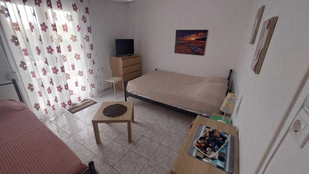TV a/nebo společenská místnost v ubytování Makis Apartments Flogita