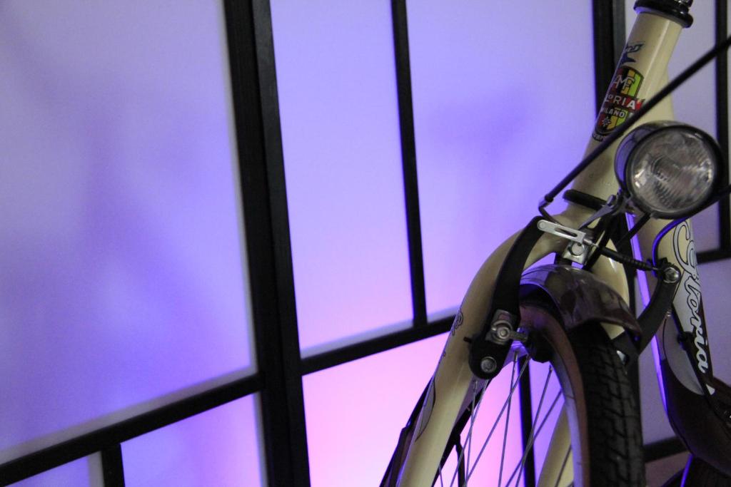 a bike parked in front of a window at San Pietro's Home - Guesthouse in Rome