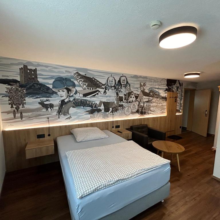 Postel nebo postele na pokoji v ubytování Braustube Wehle