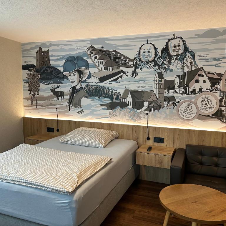 Postel nebo postele na pokoji v ubytování Braustube Wehle