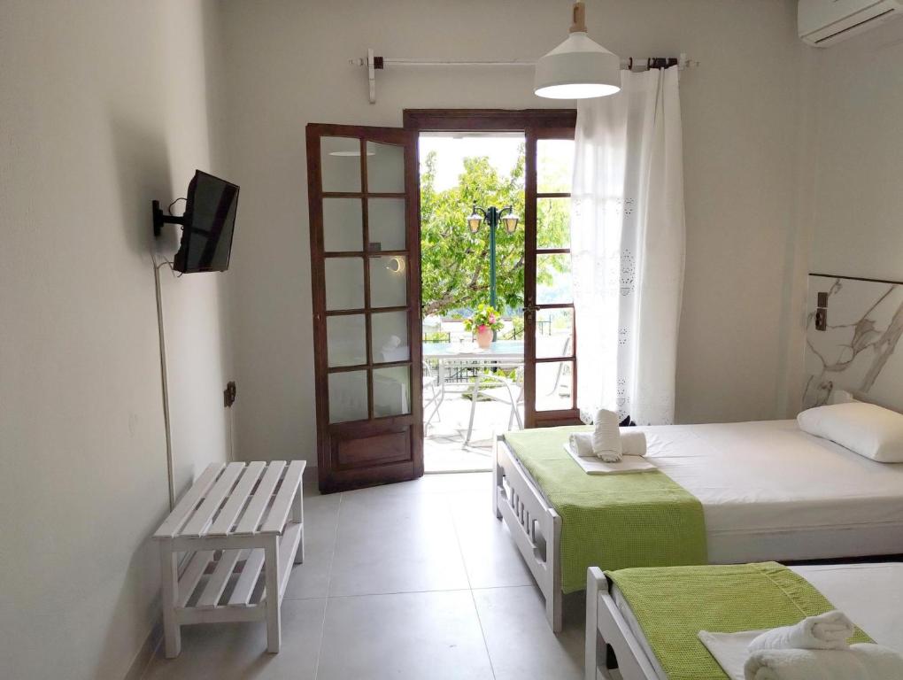 Postel nebo postele na pokoji v ubytování Villa Zina in Pelion