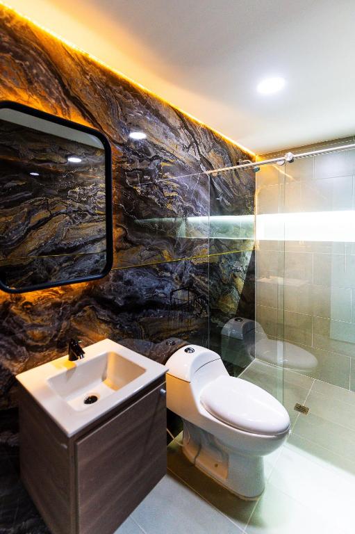 Koupelna v ubytování Hotel LAX78