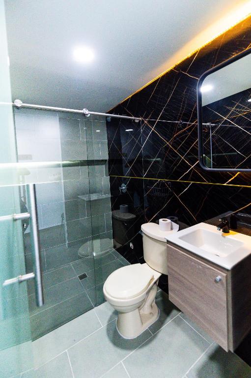 Koupelna v ubytování Hotel LAX78