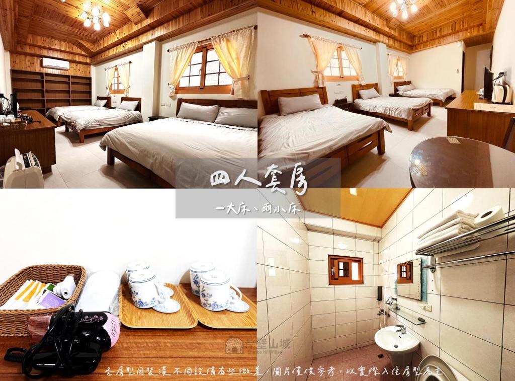 Postel nebo postele na pokoji v ubytování 芹壁山城民宿 Chinbe Hill Village House B&B